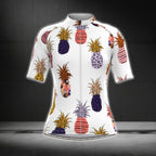 Multicolor Pineapple Cycling Short Sleeve Women Jersey, Pineapple Lovers Cycling Jerseys CG0378