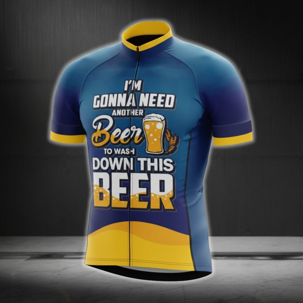 I'm Gonna Need Another Beer To Wash Down This Beer Men's Short Sleeve Cycling Jersey, Beer Cycling Jersey CG0476