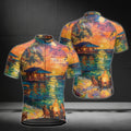 Men's Sunset Tropical Cycling Short Sleeve Jersey, Sunset Cycling Jersey For Mens CE0045
