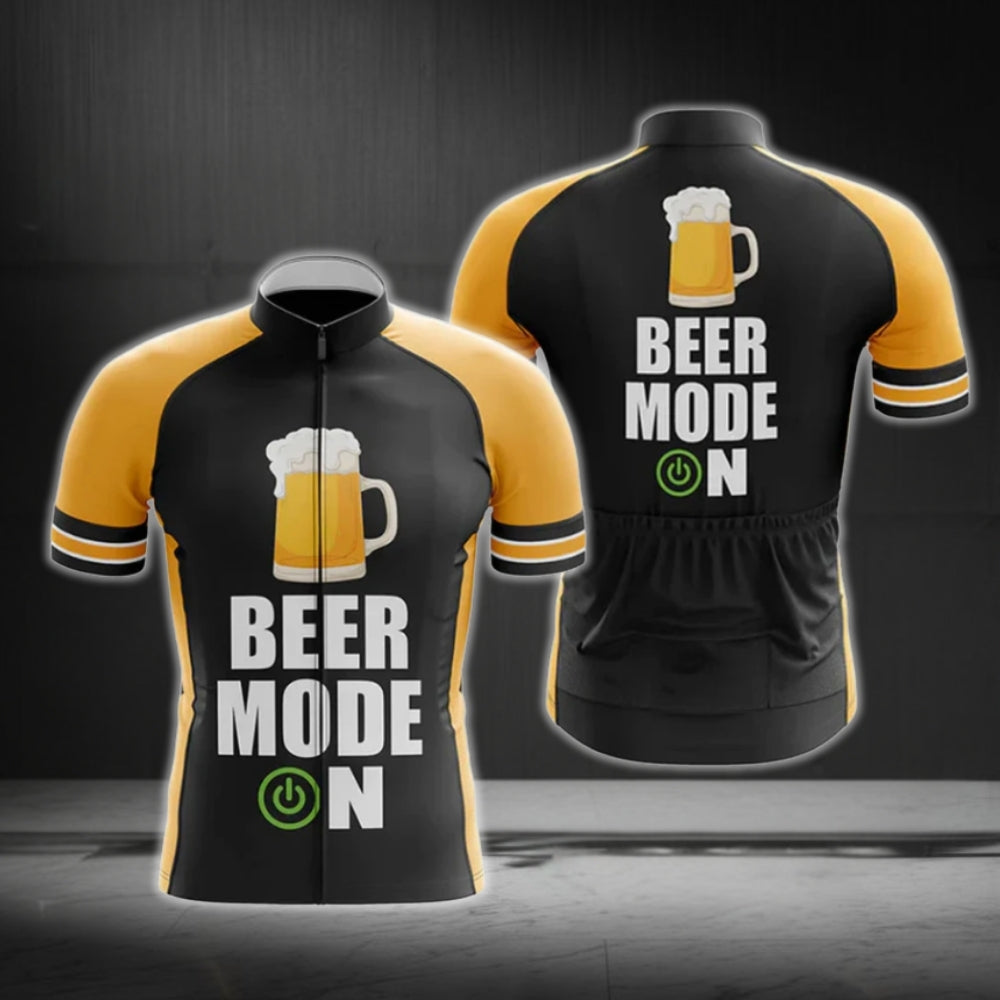Beer Mode On Cycling Short Sleeve Men's Jersey, Beer Cycling Jerseys CG0477