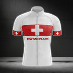 Switzerland Flag Short Sleeve Men's Cycling Jerseys, Switzerland Patriotic Cycling Jerseys CG0139