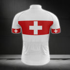 Switzerland Flag Short Sleeve Men's Cycling Jerseys, Switzerland Patriotic Cycling Jerseys CG0139