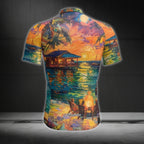 Men's Sunset Tropical Cycling Short Sleeve Jersey, Sunset Cycling Jersey For Mens CE0045