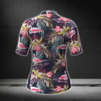 Women's Tropical Flamingo Short Sleeve Cycling Jersey, Flamingo Cycling Jersey For Women CG0379