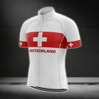 Switzerland Flag Short Sleeve Men's Cycling Jerseys, Switzerland Patriotic Cycling Jerseys CG0139