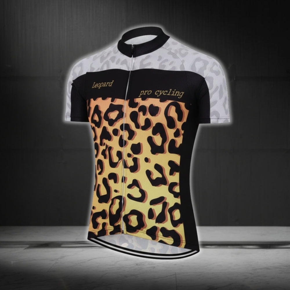 Women's Leopard Cycling Short Sleeve Jersey, Leopard Cycling Jerseys For Ladies CG0457