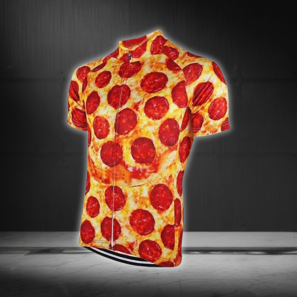 Pepperoni Pizza Cycling Short Sleeve Jersey For Men, Pizza Lover Cycling Jersey CG0828