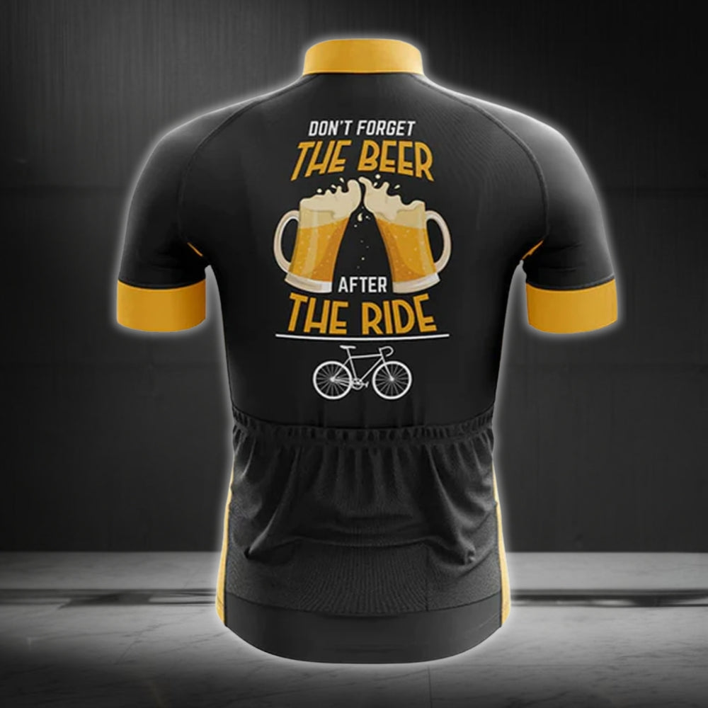 Don't Forget The Beer After The Ride Men's Short Sleeve Cycling Jersey, Funny Beer Cycling Jerseys CZ0088