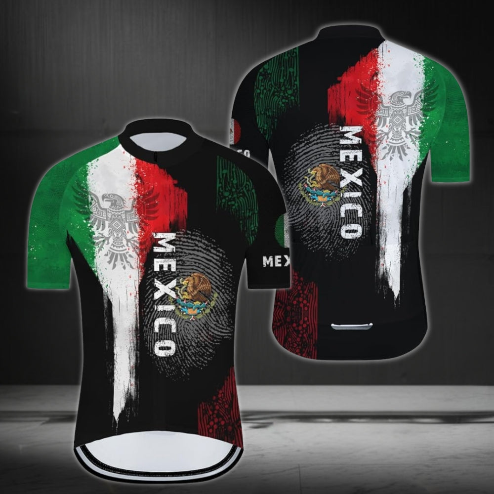 Mexico Flag Cycling Short Sleeve Jersey For Mens, Mexico Cycling Jerseys CZ0024