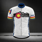 Custom Colorado White Cycling Short Sleeve Jersey Mens, Custom Colorado Cycling Jerseys CZ0045