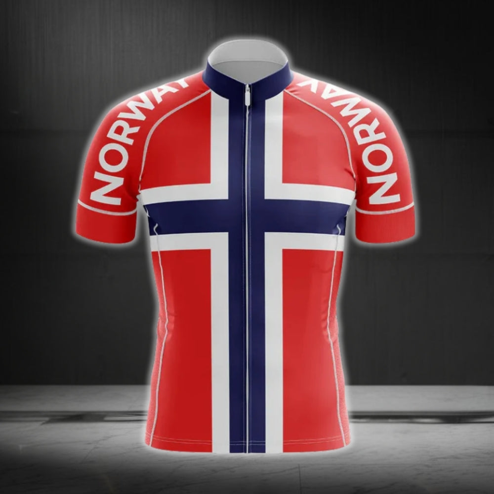 Norway Cycling Short Sleeve Jersey For Men, Patriotic Norway Cycling Jerseys CG0140