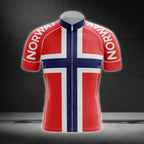 Norway Cycling Short Sleeve Jersey For Men, Patriotic Norway Cycling Jerseys CG0140