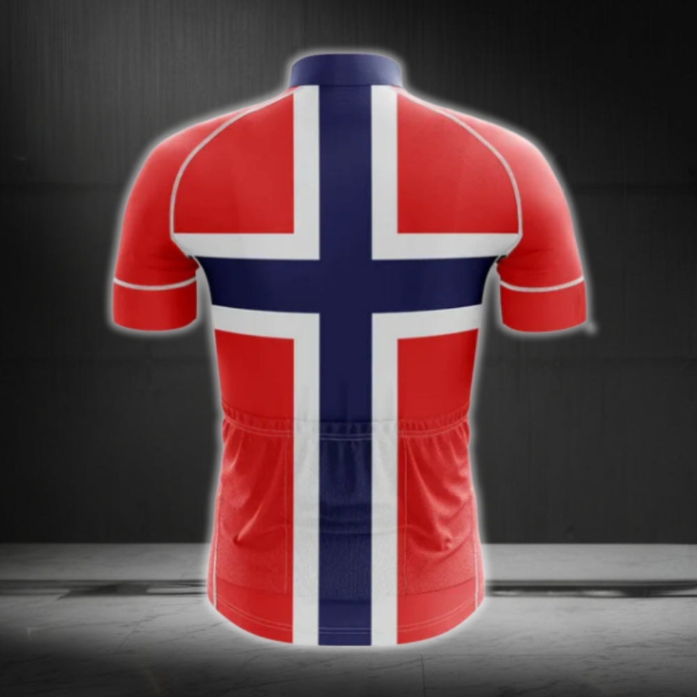 Norway Cycling Short Sleeve Jersey For Men, Patriotic Norway Cycling Jerseys CG0140