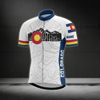 Custom Colorado White Cycling Short Sleeve Jersey Mens, Custom Colorado Cycling Jerseys CZ0045