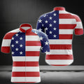 American Flag Men's Cycling Short Sleeve Jersey, Patriotic Cycling Jerseys Mens CE0043