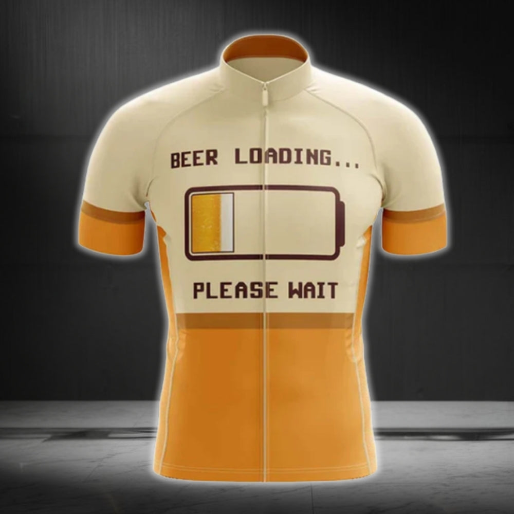 Beer Loading Please Wait Short Sleeve Men's Cycling Jersey,  Beer Cycling Jerseys CG0479