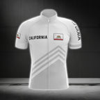 California Men's White Cycling Short Sleeve Jersey, California State Cycling Jerseys CG0101