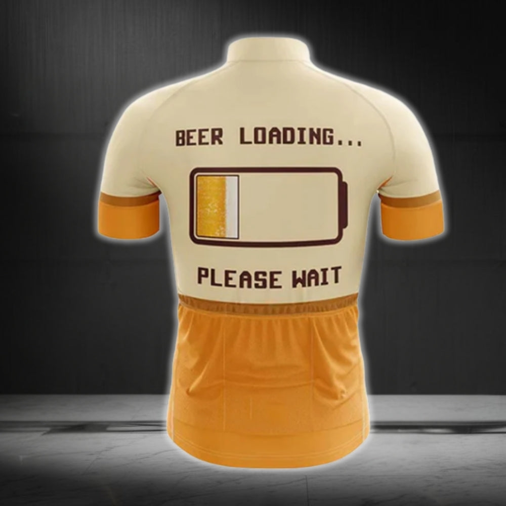 Beer Loading Please Wait Short Sleeve Men's Cycling Jersey,  Beer Cycling Jerseys CG0479