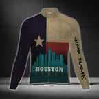 Vintage Texas Houston Custom Name Long Sleeve Cycling Jersey For Men, Custom Texas Cycling Jerseys CG0687