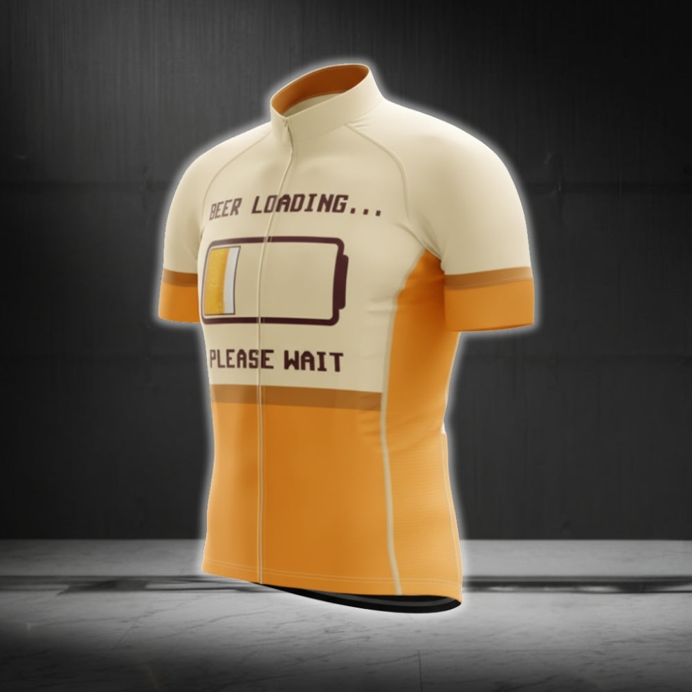 Beer Loading Please Wait Short Sleeve Men's Cycling Jersey,  Beer Cycling Jerseys CG0479