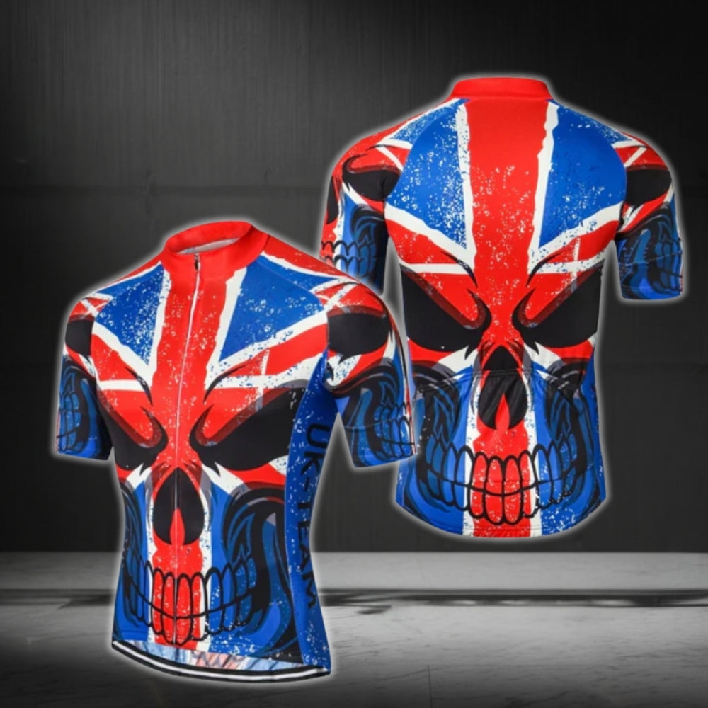 Skull UK Flag Cycling Short Sleeve Men's Jersey, Skull UK Team Cycling Jersey CG0480