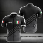 Italia Flag Black Cycling Short Sleeve Jersey Mens, Patriotic Italia Cycling Jerseys CG0142