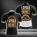 I Cycle Because Punching People Us Frowned Upon Men's Short Sleeve Cycling Jerseys, Funny Cycling Jerseys For Mens CG0254