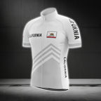 California Men's White Cycling Short Sleeve Jersey, California State Cycling Jerseys CG0101
