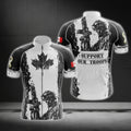 Black And White Canada Flag Cycling Short Sleeve Jersey For Mens, Patriotic Canada Cycling Jerseys CG0099