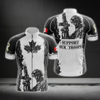 Black And White Canada Flag Cycling Short Sleeve Jersey For Mens, Patriotic Canada Cycling Jerseys CG0099