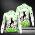 Floral Unicorn Cycling Long Sleeve Women's Jersey, Unicorn Cycling Jersey For Women CG0688