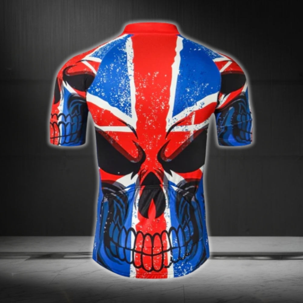 Skull UK Flag Cycling Short Sleeve Men's Jersey, Skull UK Team Cycling Jersey CG0480