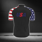 Beer USA Flag Black Cycling Mens Short Sleeve Jersey, Beer Lover Cycling Jersey CG0874
