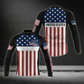 Custom USA Flag Cycling Long Sleeve Jersey For Men CZ0002