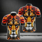 Lion Flame Cycling Short Sleeve Men's Jersey, Lion Cycling Jerseys CG0234