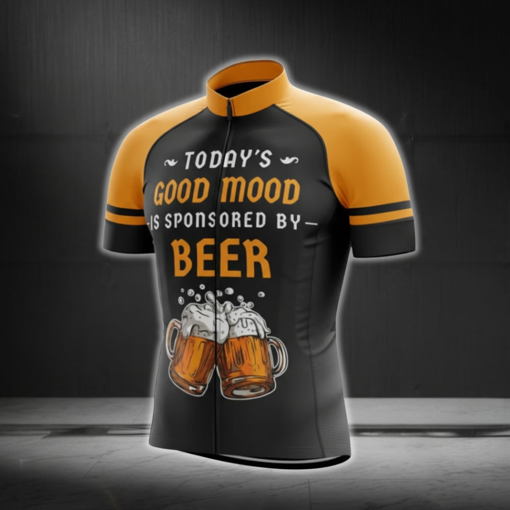 Today's Good Mood Is Sponsored By Beer Cycling Short Sleeve Jersey Mens, Funny Beer Cycling Jerseys CG0685