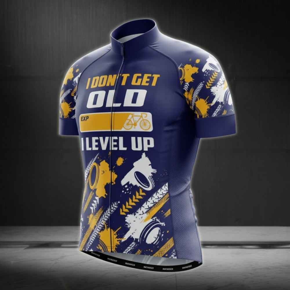 I Don't Get Old I Level Up Cycling Short Sleeve Jersey For Men, Funny Cycling Jerseys CG0054