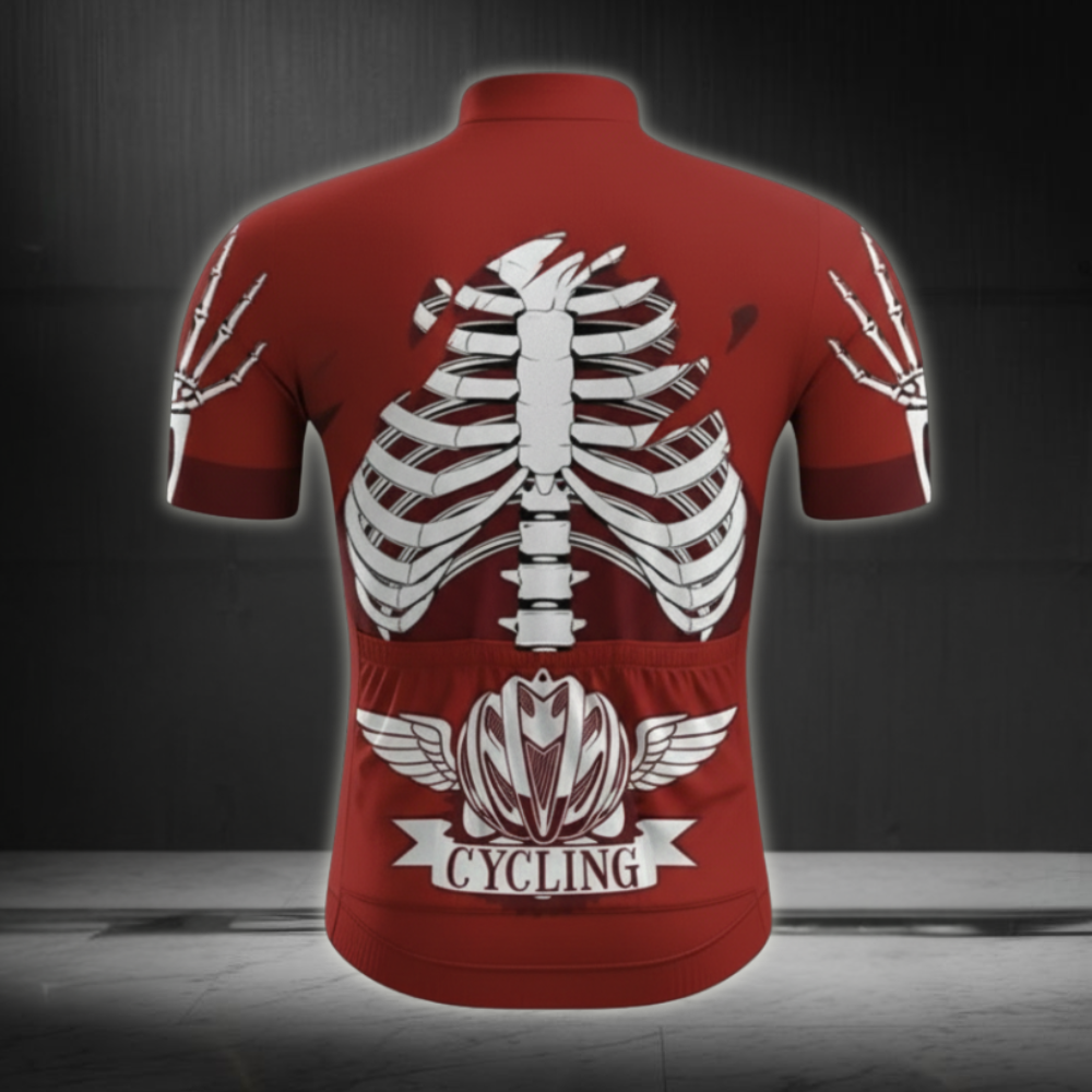 Custom Mens Skeleton Cycling Short Sleeve Jersey, Custom Cycling Jersey CZ0005