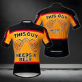 This Guy Need A Beer Men's Cycling Short Sleeve Jersey, Funny Beer Cycling Jerseys CZ0037