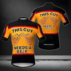 This Guy Need A Beer Men's Cycling Short Sleeve Jersey, Funny Beer Cycling Jerseys CZ0037