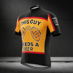 This Guy Need A Beer Men's Cycling Short Sleeve Jersey, Funny Beer Cycling Jerseys CZ0037
