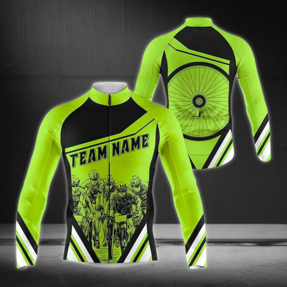 Custom Team Men's Cycling Long Sleeve Jersey, Custom Cycling Jersey CZ0017