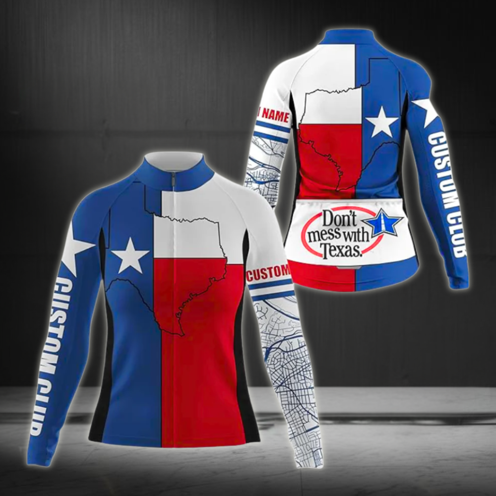 Don't Mess With Texas Custom Texas Flag Cycling Long Sleeve Jersey For Women CZ0003