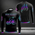 Neon Velocity Men's Black Long Sleeve Cycling Jersey, Cycling Jerseys For Mens CZ0042