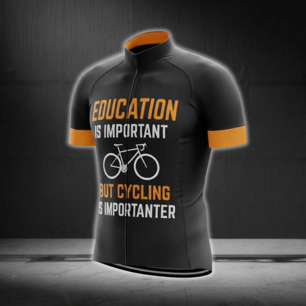 Education Is Important But Cycling Is Importanter Short Sleeve Men's Cycling Jersey, Funny Cycling Jerseys CG0245
